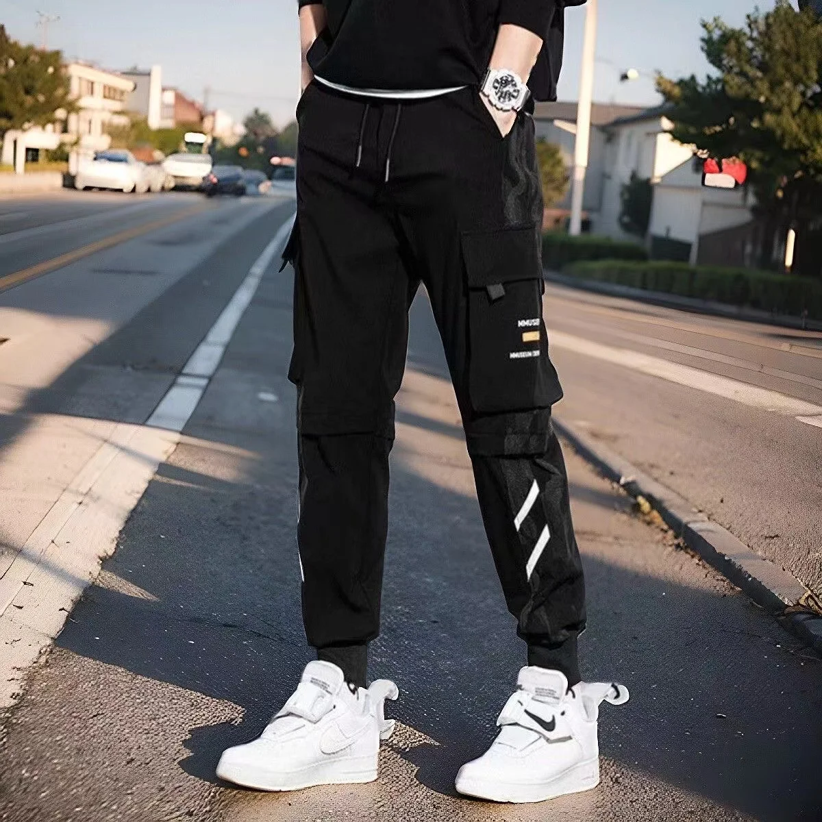 Description Picture 3 of itemNew Summer Ice Thin Men's casual pants Korean version of the trend of fast-drying straight-tube baggy pants