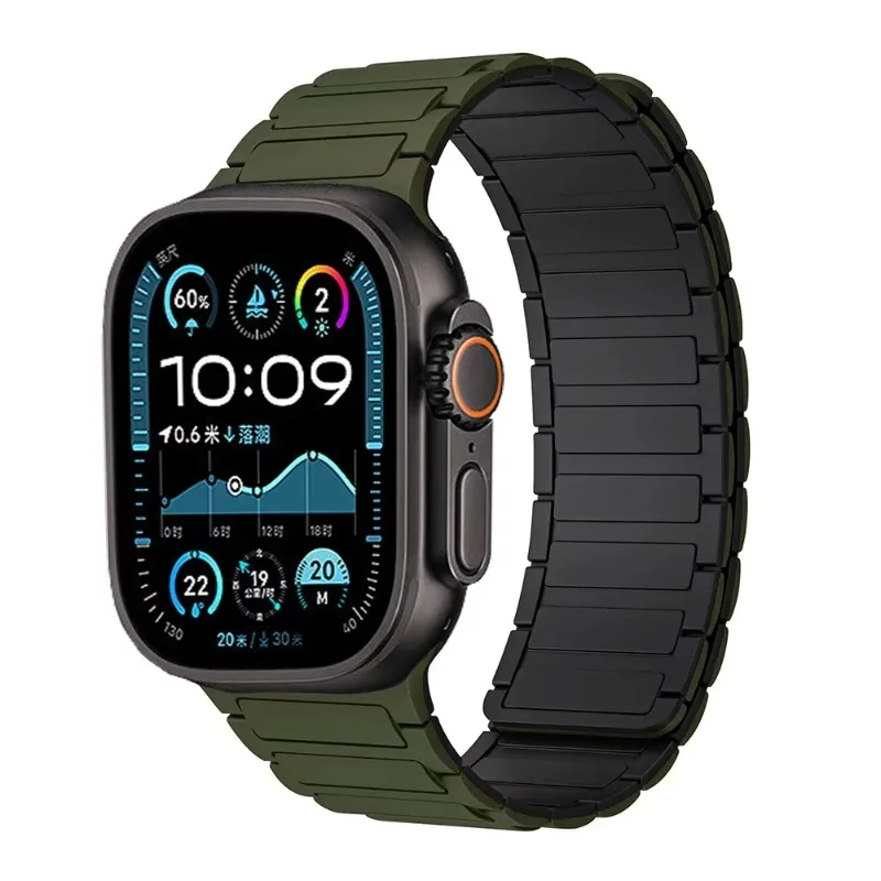 Textured Silicone Magnetic Bracelet Watchband Strap
