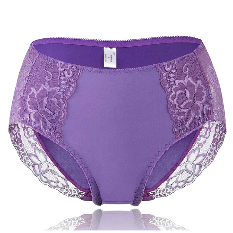 Silky Brief For Women Underwear Lingerie Transparent Plus Size Panties M L XL 2XL 3XL 4XL 5XL Mid Waist Panty Sexy Lace Intimate
