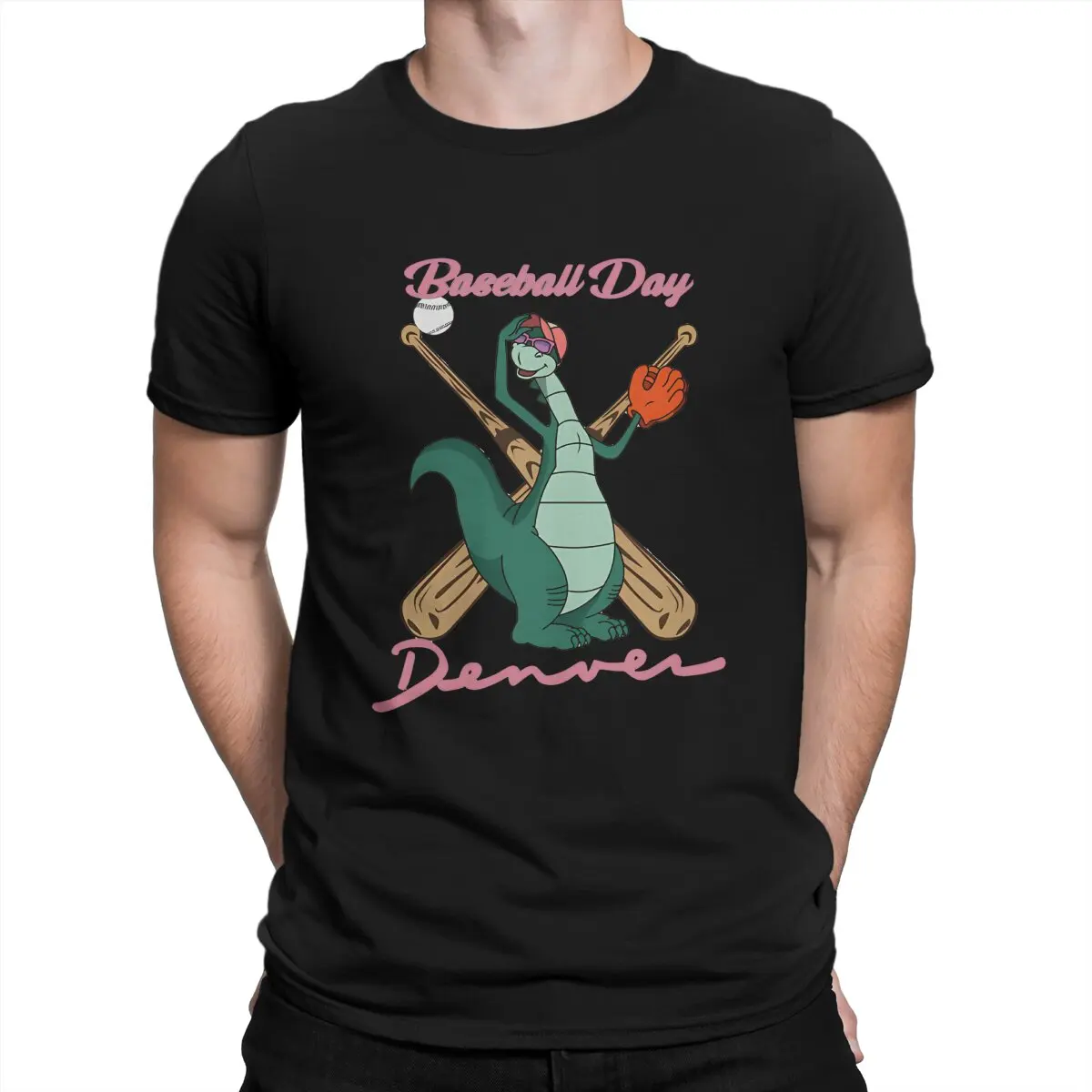 

Funny Baseball Day T-Shirts for Men O Neck Cotton T Shirt Denver Short Sleeve Tees Printed Clothing