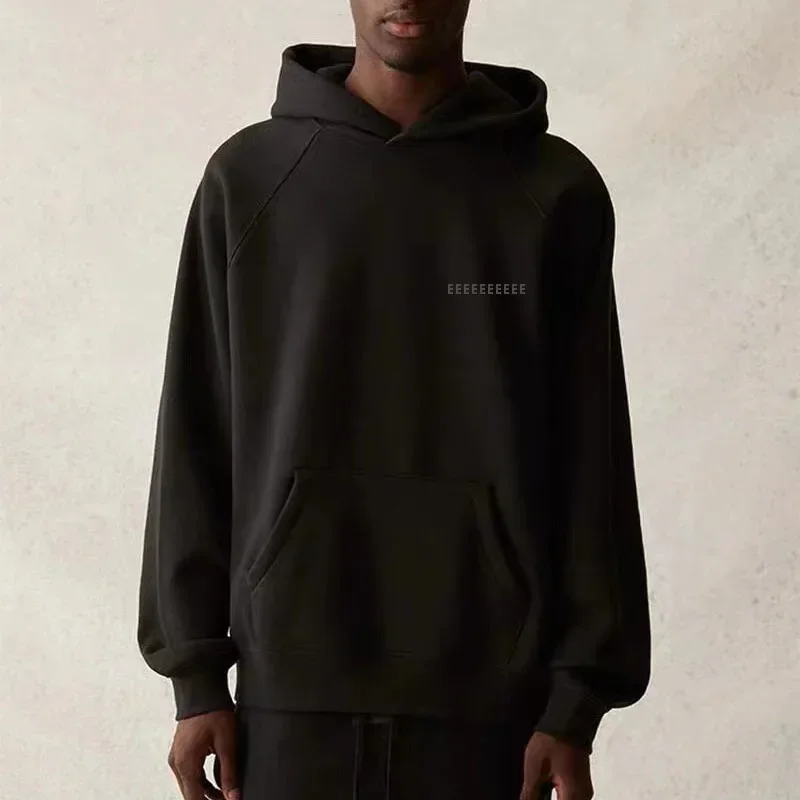 FW21 Luxury Brand Men's Hoodies Chest Two Rows Reflect Letter Logo High Street Oversized Sets men fleece jacket