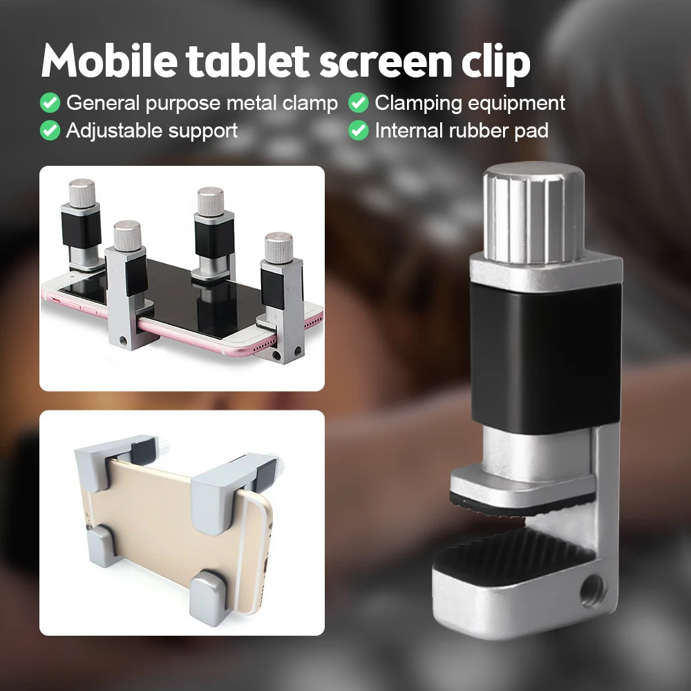 6 Morsetti Di Fissaggio In Metallo Per Riparazione Schermo Telefono/Tablet - Altezza Regolabile 15mm