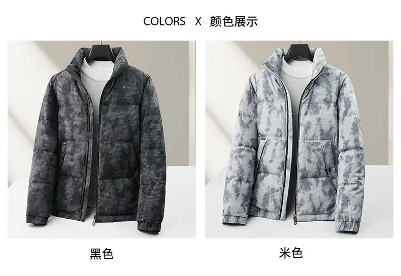 Hochwertige warme 90 % weiße Entendaunenjacken für Herren, modisch, 2025, Winter-Puffermäntel, Jugend, High Street Wear, gepolsterte Oberteile – Detail 3