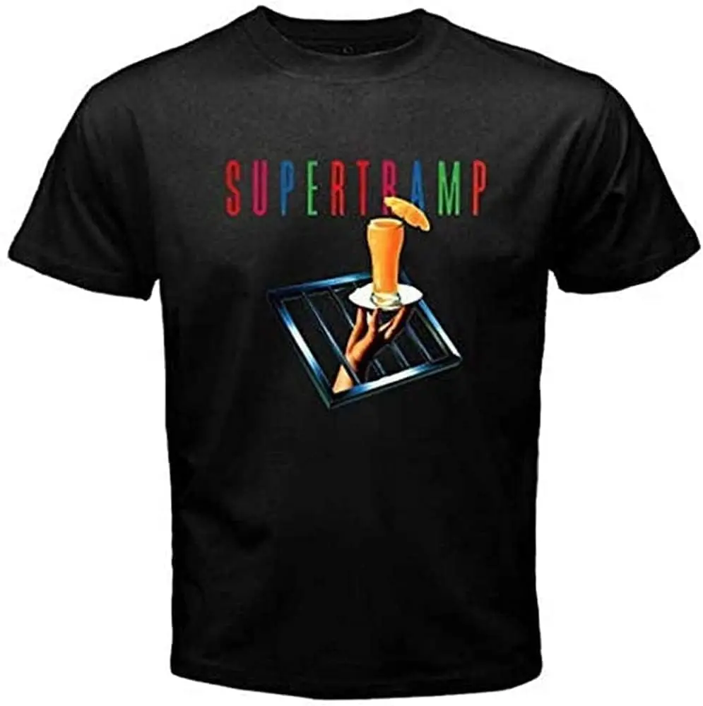 

Super-Tramp *The Very Best *Crime of The Century Mens Black T-Shirt