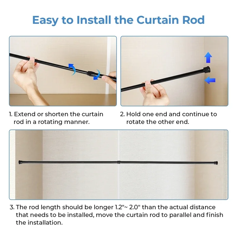 Multi Purpose Spring Loaded Extendable Telescopic Rod