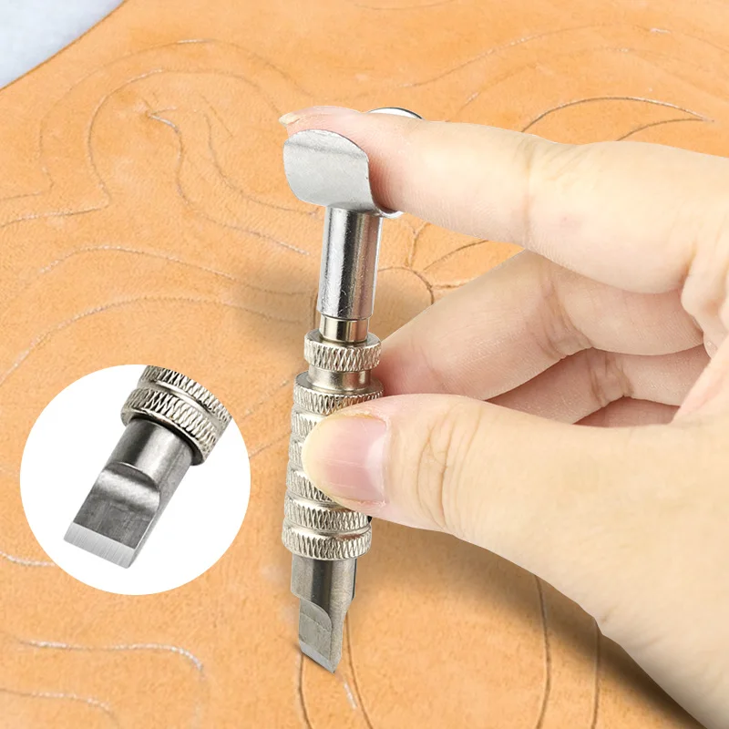 가죽 조각 회전 칼 블레이드 도구 세트 조정 가능한 DIY 수동 회전 도구