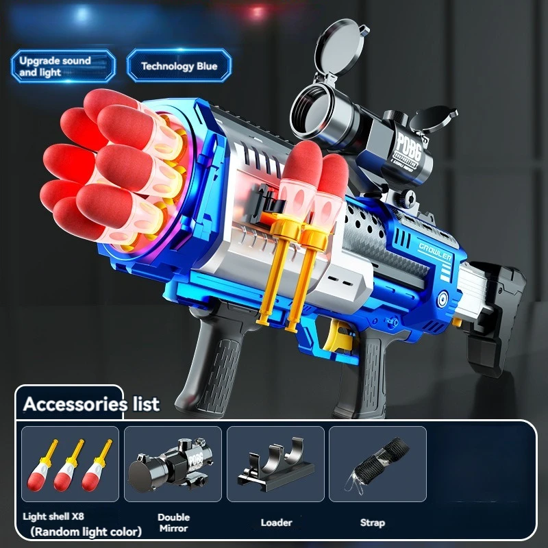 Electric Rocket Launcher Light Bazooka Sound Soft Bullet Gun with Light Dart Kids Boys Birthday Gifts 6