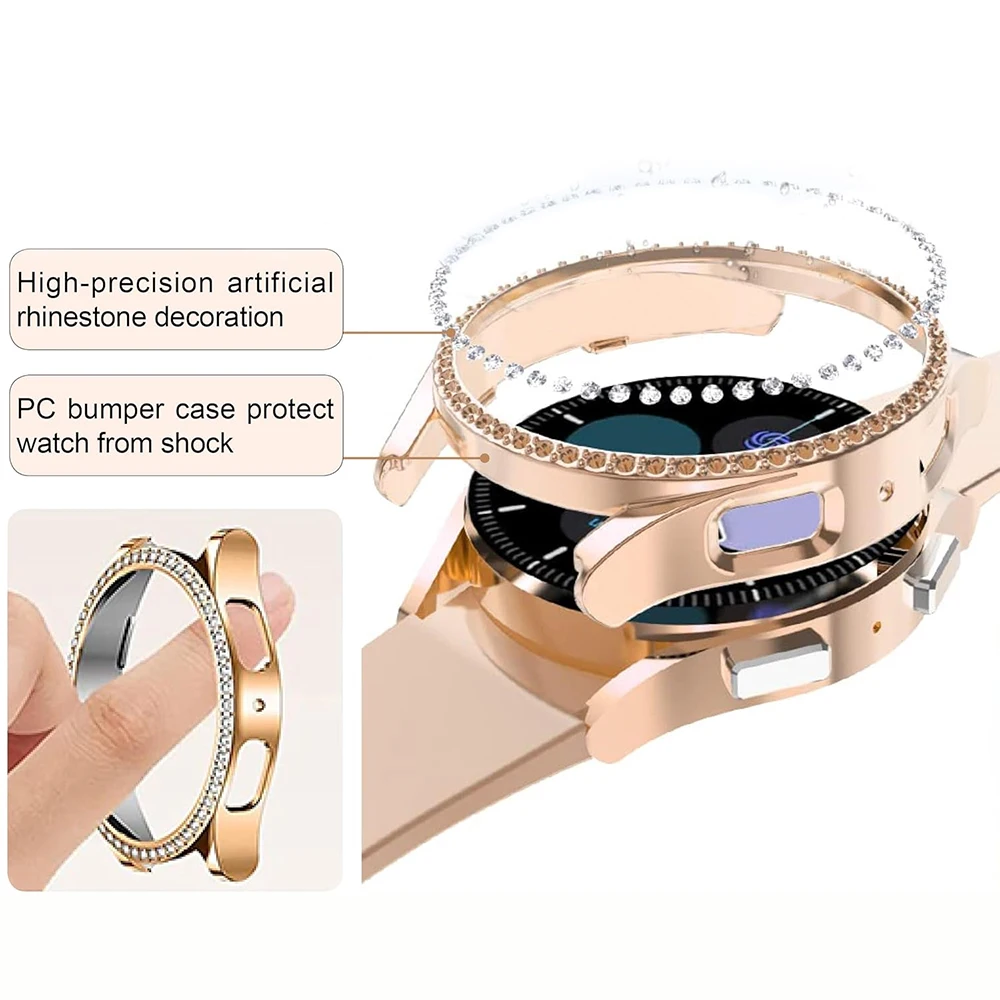 Sparkling Diamond-Encrusted Protective Case for Samsung Galaxy Watch - No Glass
