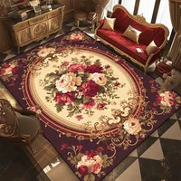 European Flower Large Size Carpet Living Room Decoration Luxury Floor Mats Non-slip Bedroom Rugs Washable Home Lounge Mat 러그 2