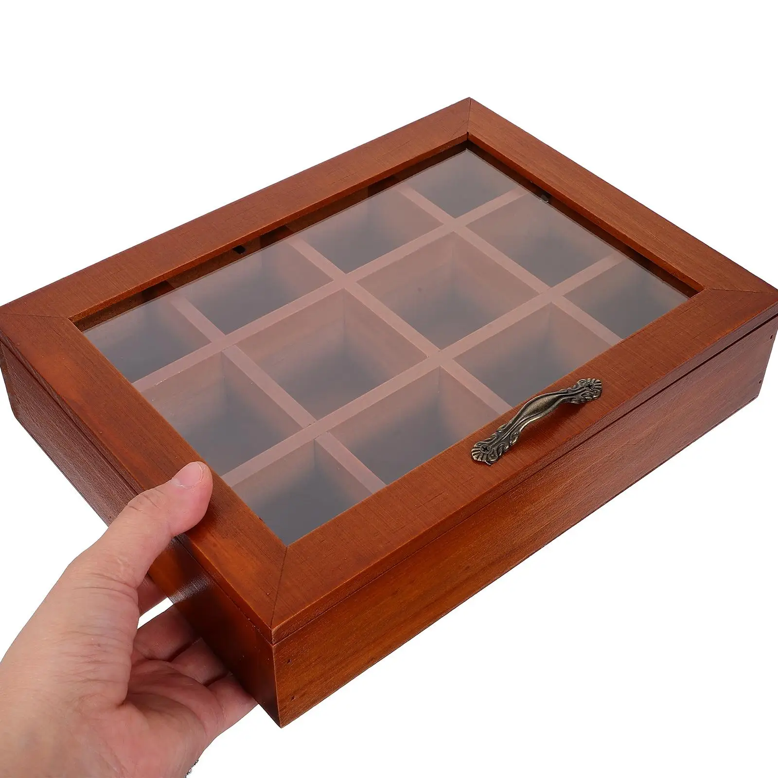 Tea Bag Storage Box 12 Grid Transparent Acrylic