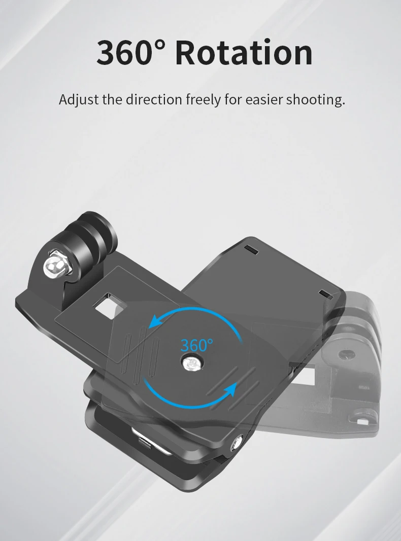 graus rotativo mochila clipe braçadeira montagem para insta 360 um x 2 esporte