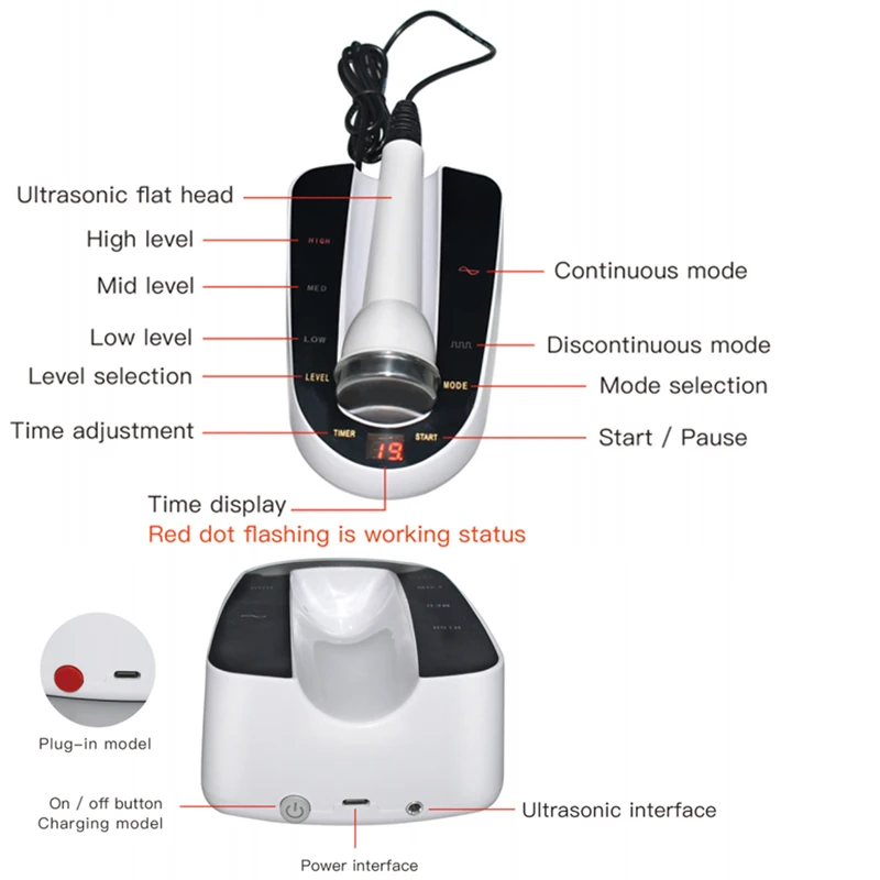 New Ultrasonic Facial Massager High Frequency Face Lifting Tightens Face and Eye Massage Beauty Device Skin Machine With 2 Probe 6