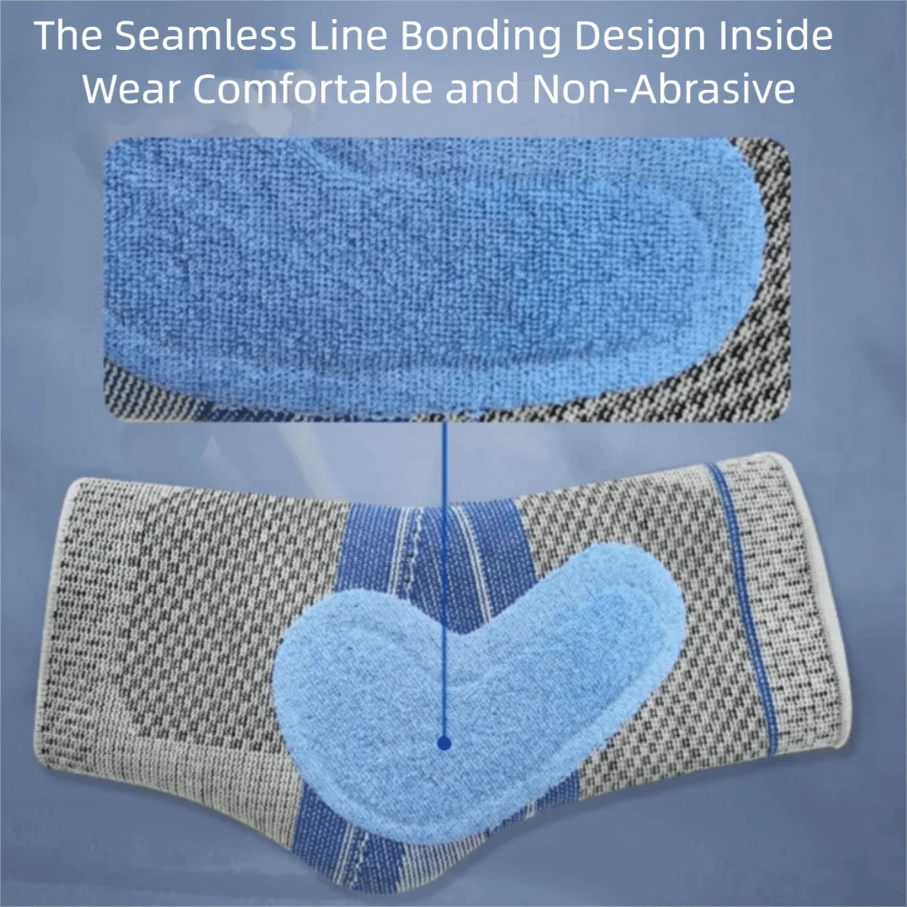 Gestrickte Sport-Knöchelbandage, leichte, atmungsaktive Knöchelstützmanschette, rutschfeste, elastische Knöchel-Kompressionssocke aus Silikon zum Laufen – Detail 4