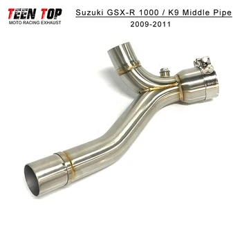 61mm Motorcycle Exhaust Muffler Slip On For Suzuki GSX-R 1000 K9 2009~2011 Tube Stainless Steel Middle Link Pipe Pitbike Elbow