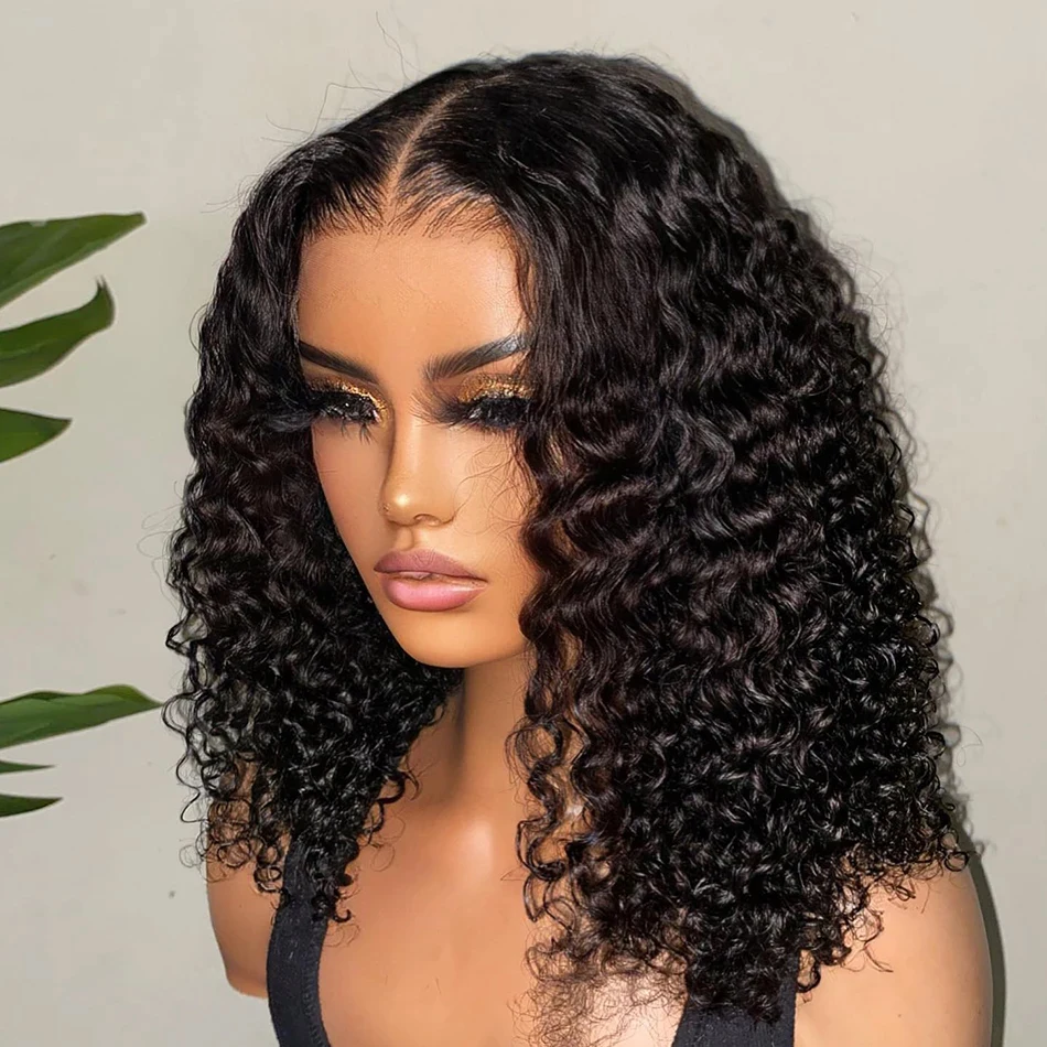 Curly Short Bob 200% HD 13X6 Lace Frontal Human Hair Wigs Deep Wave 13X4 Lace Front Wig 5X5 Closure Brazilian Remy Hair Wig