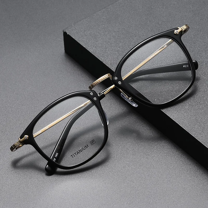 

2023 Ultralight Acetate Men Comfortable Eyewear Women Square Frame Myopia Luxury Reading Optical Prescription Glasses