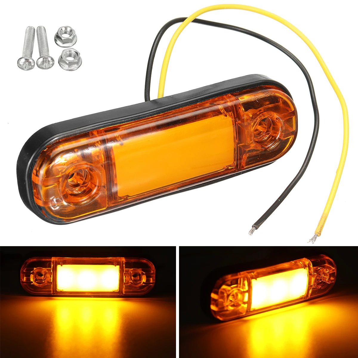 6 LED Front Side Marker Indicator Light 12V 24V Car Truck Van Trailers