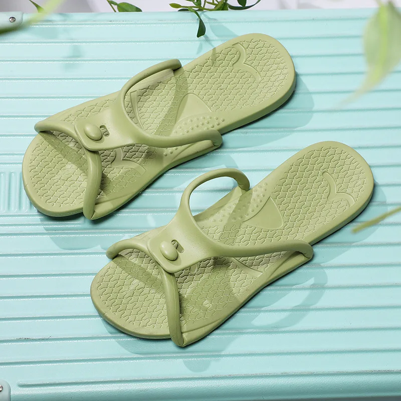 Summer Folding Slippers Men EVA Flip-Flops Women Trip Travel Portable Slippers Home Hotel Couple Bathing Slides Soft Beach Shoes soft slippers beach slippers eva slippers fashion slippers