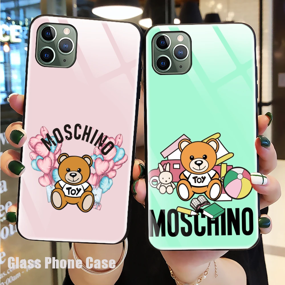 Luxury Tempered Glass Phone Case For Iphone 13 Pro Max Mini Iphone 12 11 8 7 Plus X Xs Xr Moschino 22 Fashion Aliexpress
