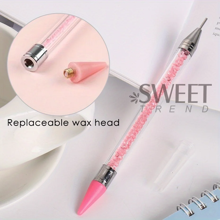 Dual-Ended Rhinestone Picker Pen With Tweezer Set Point Drill Wax Pencil Sticking Picking Dotting Jewelry Tools Decoration Kit