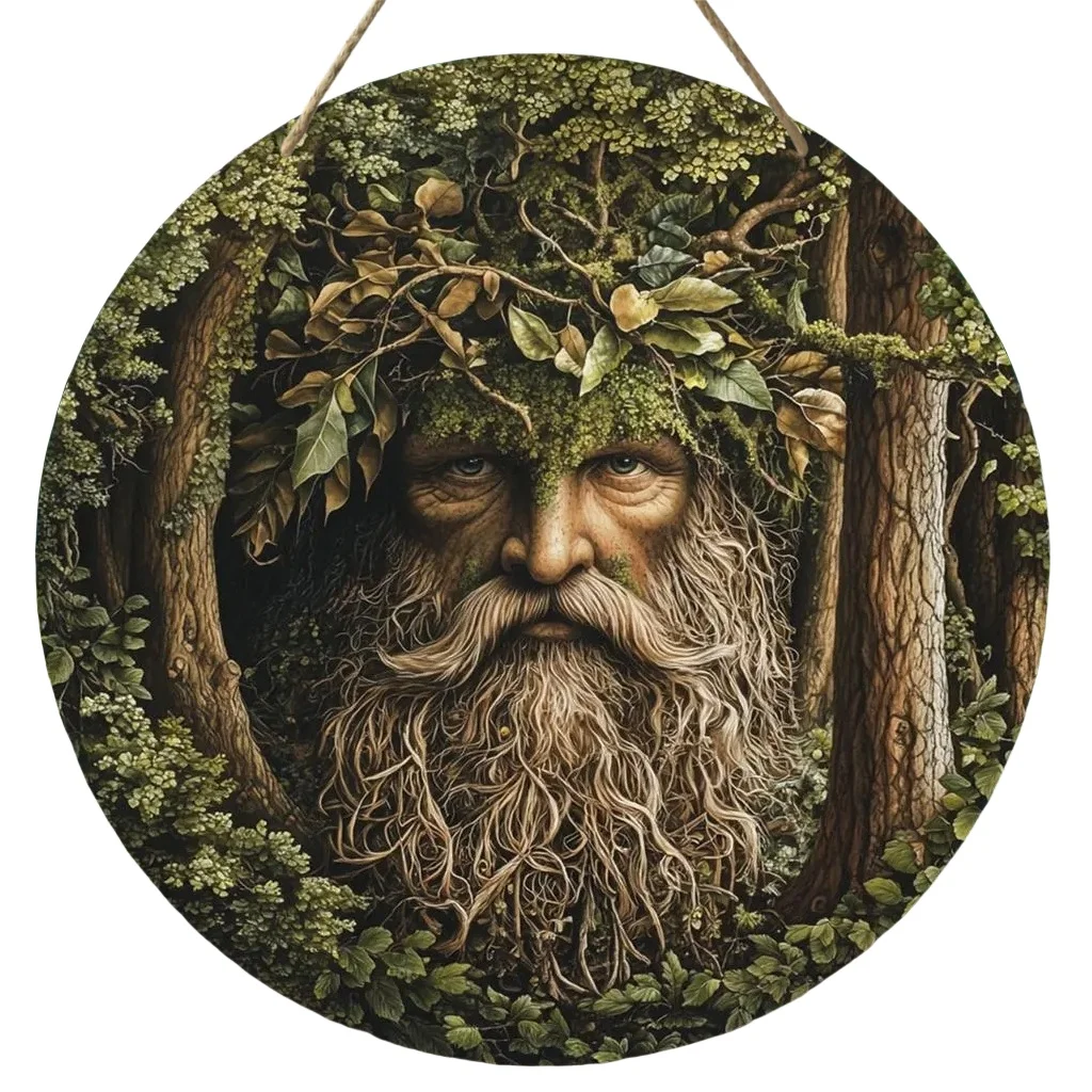 Forest Spirit Metal Sign Green Nature Wall Art Fantasy Decor 8in 12in