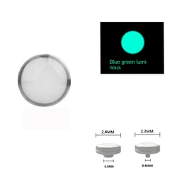 Sapphire Blue - Green Luminous Bezel Insert with Beads - Resin casting (Silver - blue green)