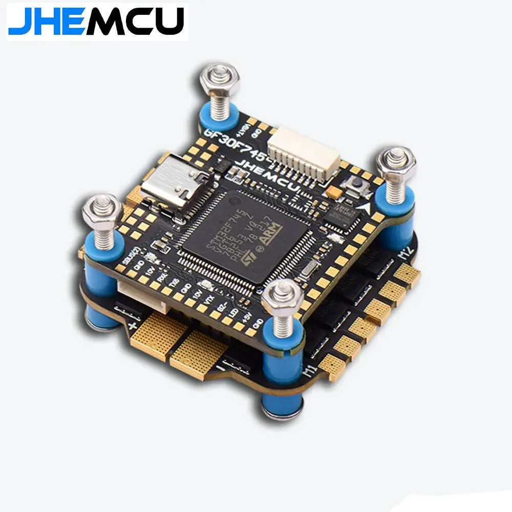 JHEMCU F745 Flight Controller Stack GF30F745-MPU Flight Controller BLHELI_32 45A / 60A 4in1 ESC 3-6S 30X30mm for RC FPV Drone