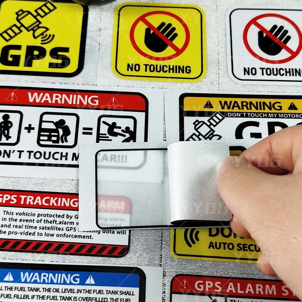 Warning Danger Banning Sign Decal Motorcycle Reflective Sticker Anti-Theft Protect Accessories For Kawasaki Suzuki Honda Vespa