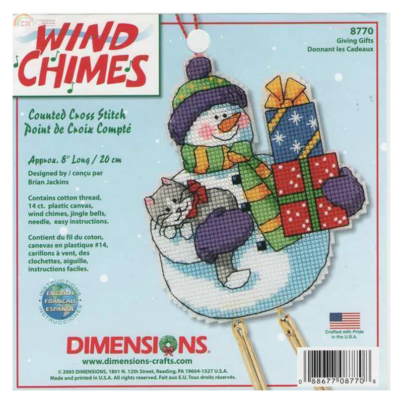 Counted Cross Stitch Kit Christmas Snowman Gift Ornaments Amishop Gold Collection