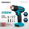 Yofidra 2500W Electric Hot Air Gun 6 Gears Adjustable LED Temperature Display Cordless Household Tools For makita 18V Battery 1