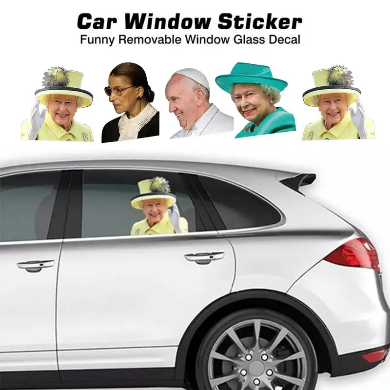 Queen Car Window Decal Queen Elizabeth Car Sticker Of England Window Wall Stickers Waterproof Decal Decoration