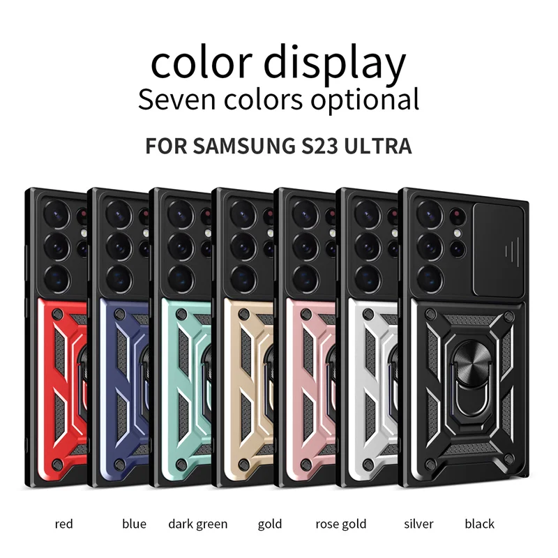 

For Samsung Galaxy S23 Ultra vehicle protect armor Magnetic Anti slip Ring Holder Phone Case for Galaxy S23 Plus S23 Phone Case