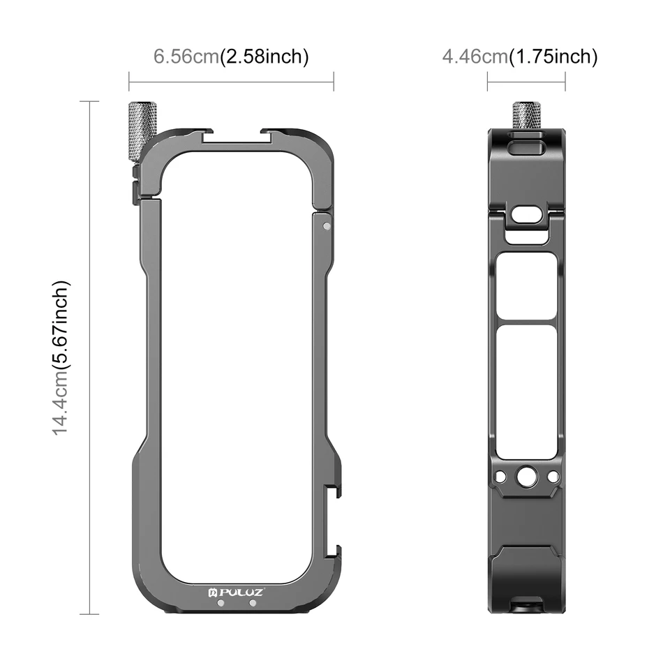 Insta 360 US Warehouse] For Insta360 X3 PULUZ Metal Protective Cage Rig Housing Frame With Expand Cold Shoe Insta 360 X5 Bundle