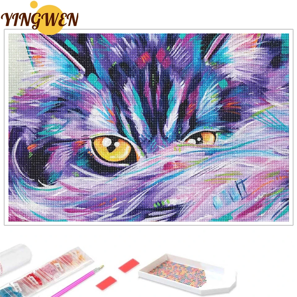 Diamond Art Club Abstract Cat Diamond Painting Kit