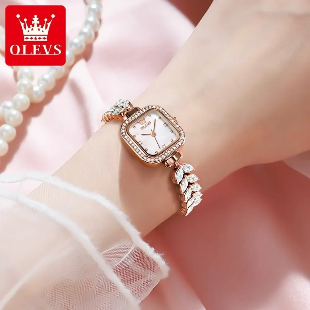 OLEVS 9987 Quartz Fashion Watch Square dial Stainless Steel 6