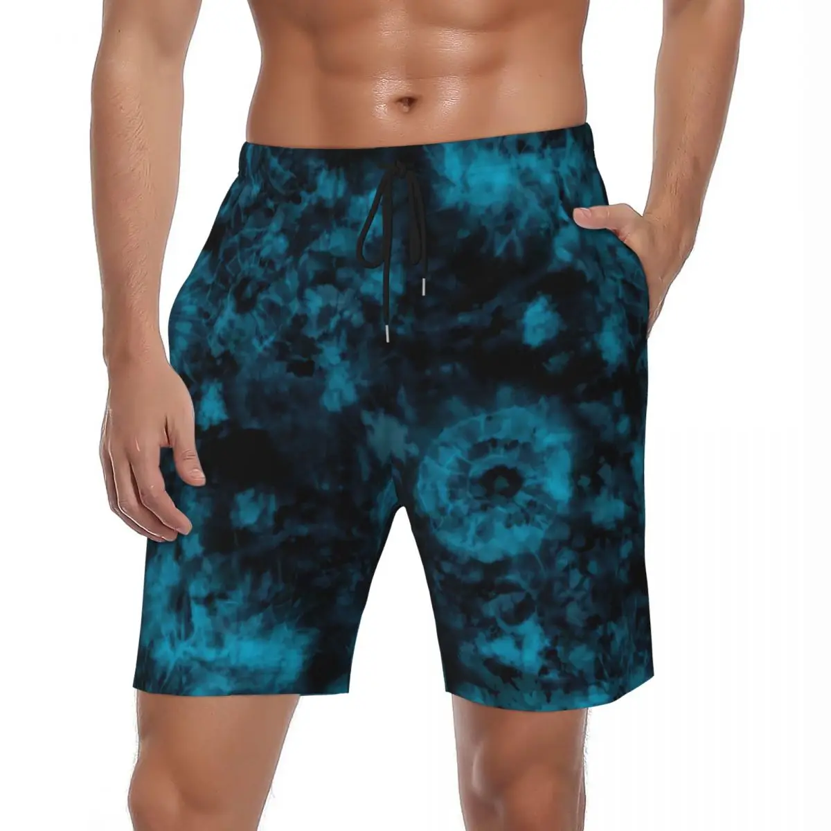 

Шорты мужские для спортзала, модные плавки с абстрактным рисунком, быстросохнущие модные бриджи для серфинга, пляжные короткие штаны, синие и черные