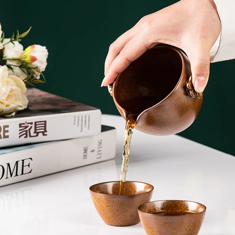 Creative Ceramic Portable Teapot, Chinese Travel Kung Fu Tea Set, Porcelain Teaset, Gaiwan, Ceremony Tea Pot, Office Gifts