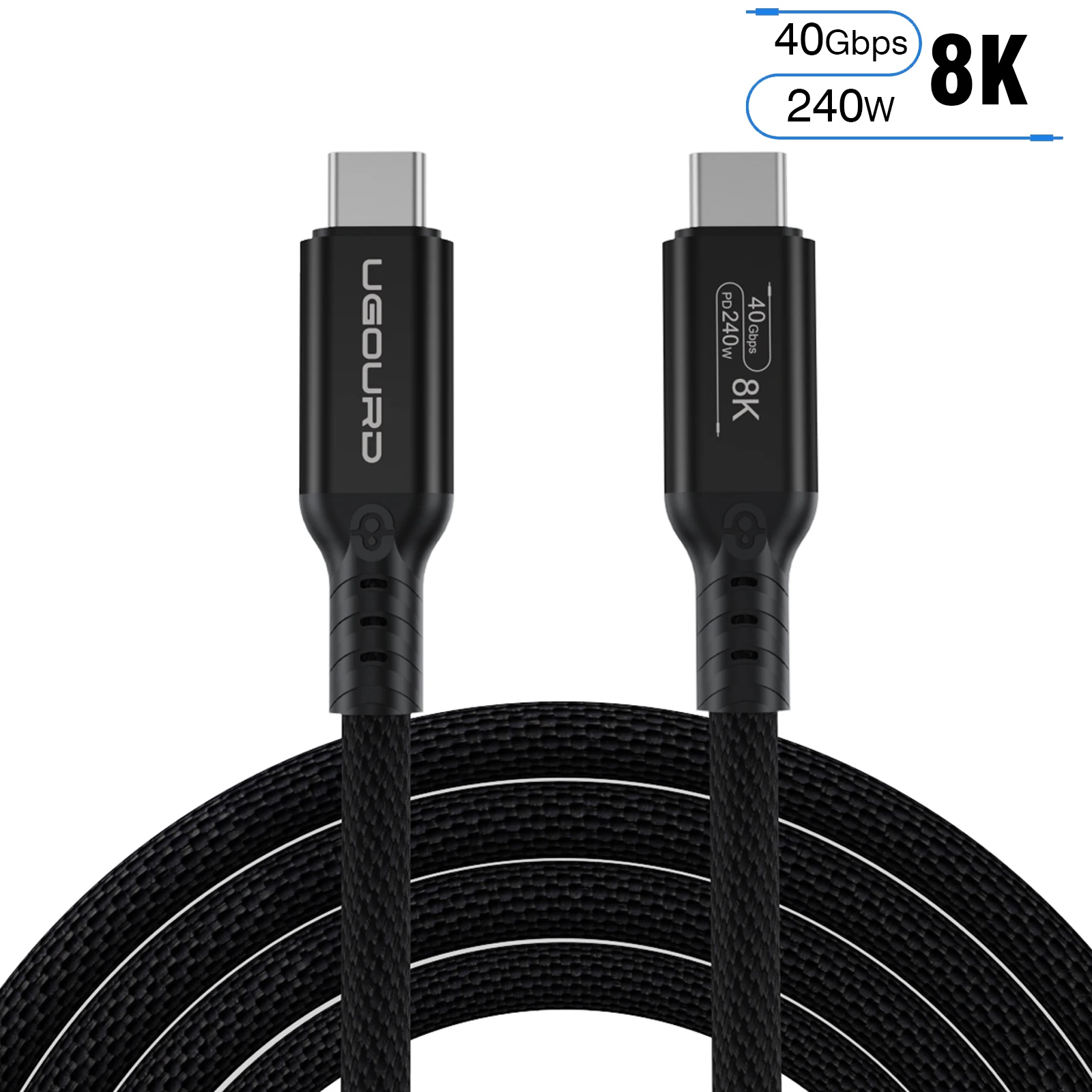 High-Speed Thunderbolt 4 USB4 Cable - 40Gbps Data Transfer, 8K UHD Video, 240W Power Delivery