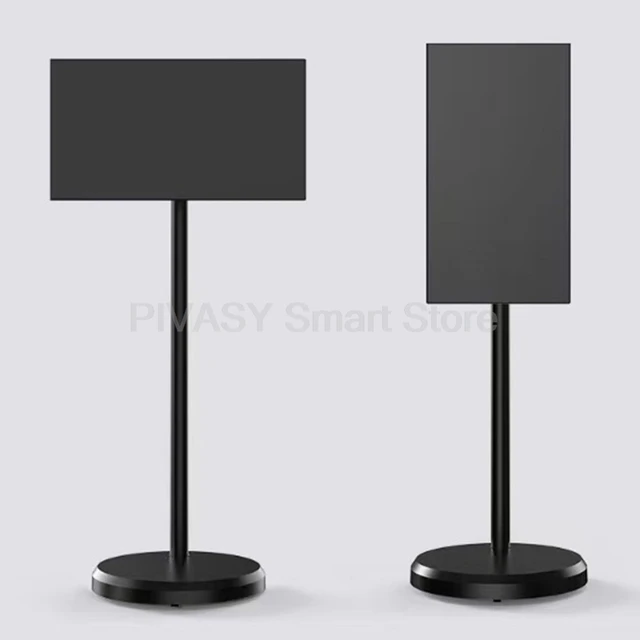 Touch screen da 23,8 pollici Android Smart TV Dispositivo di alimentazione a batteria Monitor mobile girevole bianco con supporto da pavimento per esterni dal vivo 6