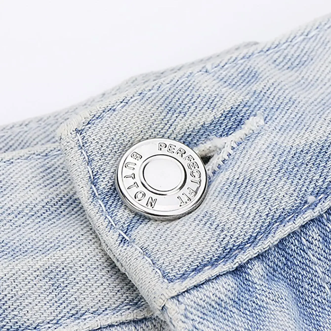 6pcs-Adjustable Detachable Jeans Button Sew Free Vintage Metal Button Garment Button Accessory I-button
