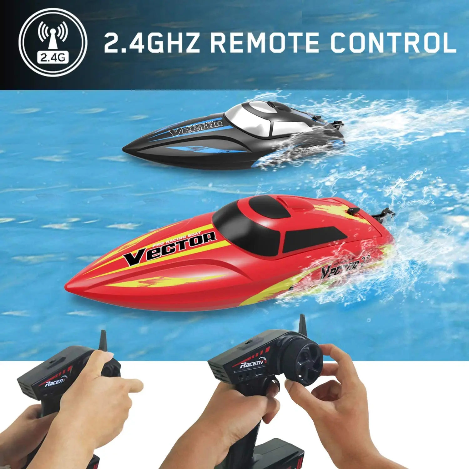 2.4Ghz RTR 무선 조종 보트 장난감, 자가 회복 기능이 있는 RC 레이싱 보트, 고속 요트, 어린이 선물용