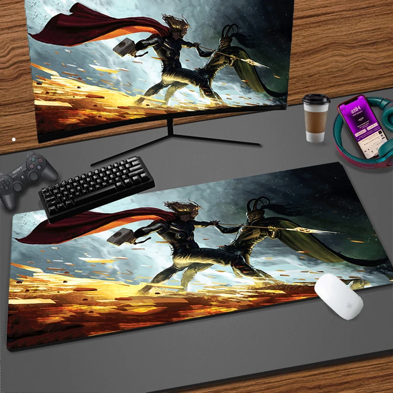 Marvel Thor Gaming Mouse Pad Office Accessories 900x400 Computer Offices Cool Laptop Xxl Mouse Mat Anti-skid Game Mats Mousepad постер marvel comics thor hammer pyramid