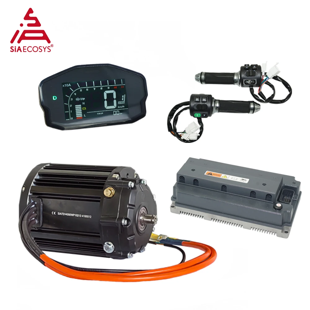 

QSMOTOR 138 90H V3 with 1:2.35 gear box Rated 4KW 7200rpm Mid Drive Motor Kits with EM200-2SP 200A 600A for E-Motorcycle