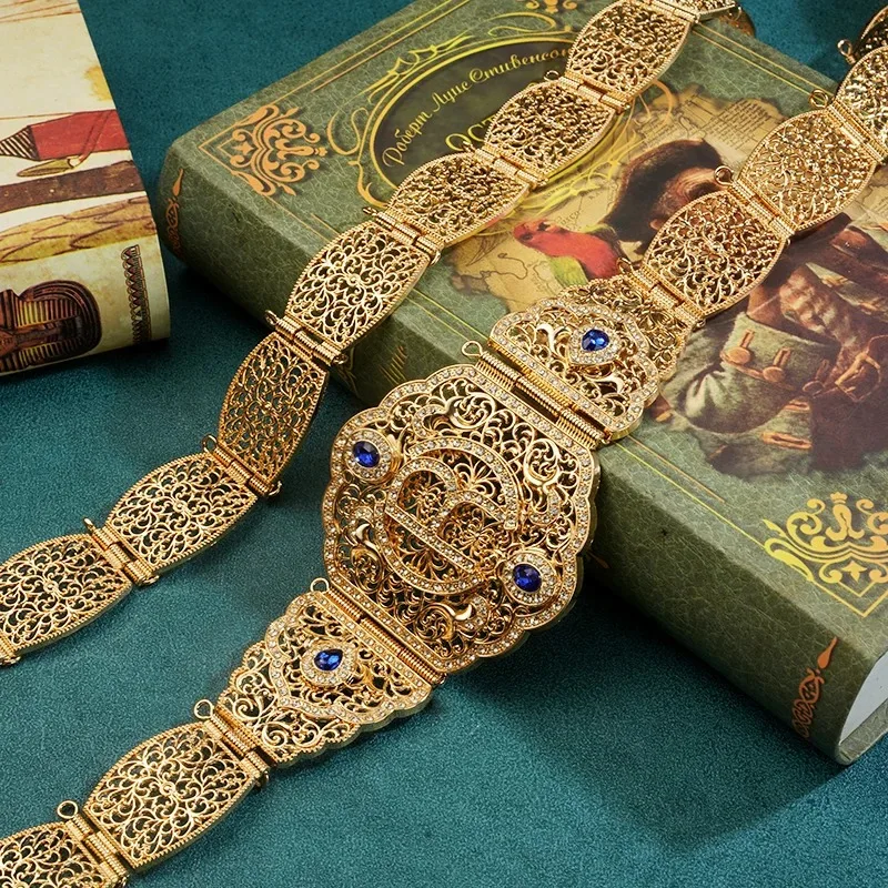 Classic R Belts For Women Algerian Robe Belt Wedding Jewelry Arabian Bridal Belt Chain Moroccan Bridal Buckle Bridesmaid