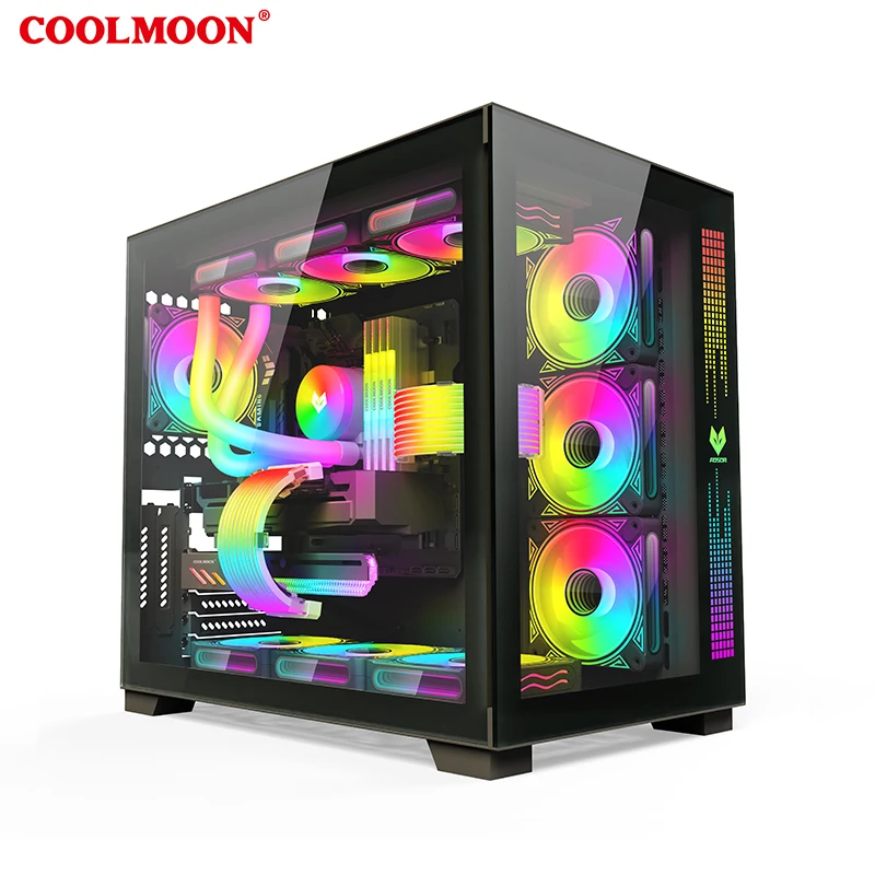 COOLMOON DM1 120mm PC Case Fans 5V 3PIN ARGB Aura Sync Luminous Computer Chassis Cooling Fan Smart Temperature Control