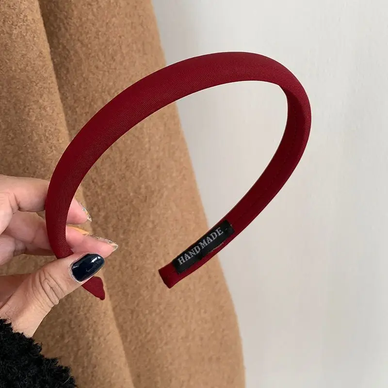 Classic Wine Red Velvet Headband - Plush Thickened Hair Accessory