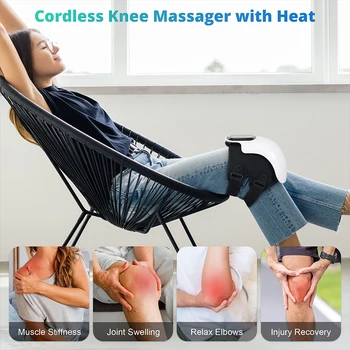 Medcursor Electric Heating Massage Knee Pad Wireless Heated Knee Massager Temperature Hot Compress Vibration Massage 6