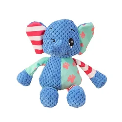 Interactive Squeaky Plush Pet Toy for Cats and Dogs - Chew - Resistant Puzzle for Dental Health (Elephant)