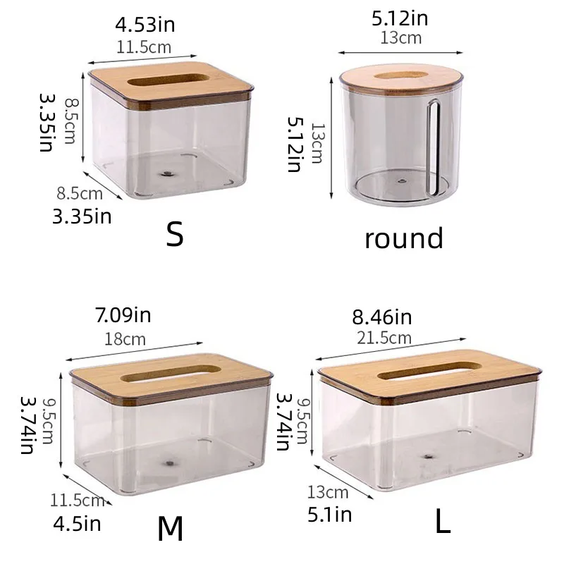 Decorative Tissue Box Cover, Transparent Grey Tissue Holder for Home and Office, Multifunctional Storage Box, Simple Tissue Box 6