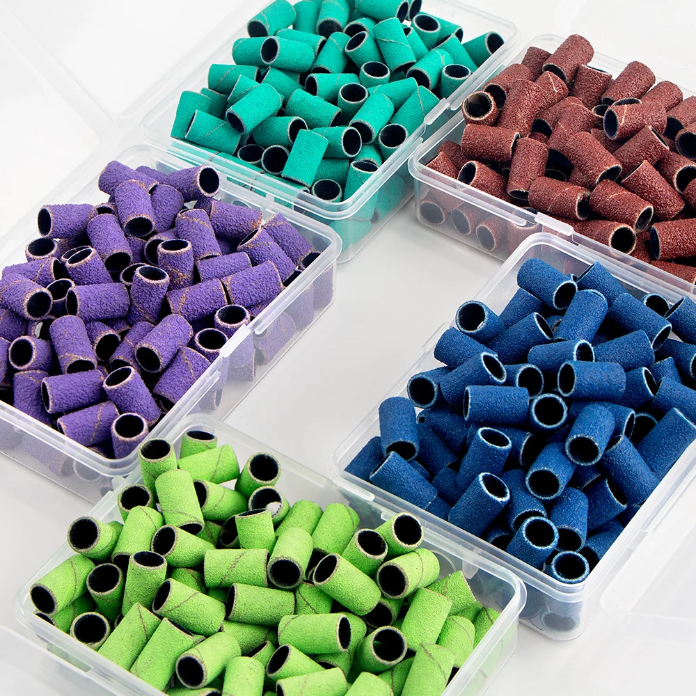 Nail Drill Bit 100pcs Sanding Bands for Electric Machine File Grinder Sander Band Set for Acrylic Nails Gel Removing Tools